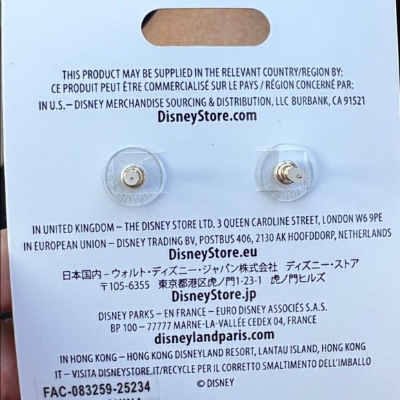 Disney  Baublebar Holiday castle snowglobe Gold and Silver Earrings - Picture 2 of 3